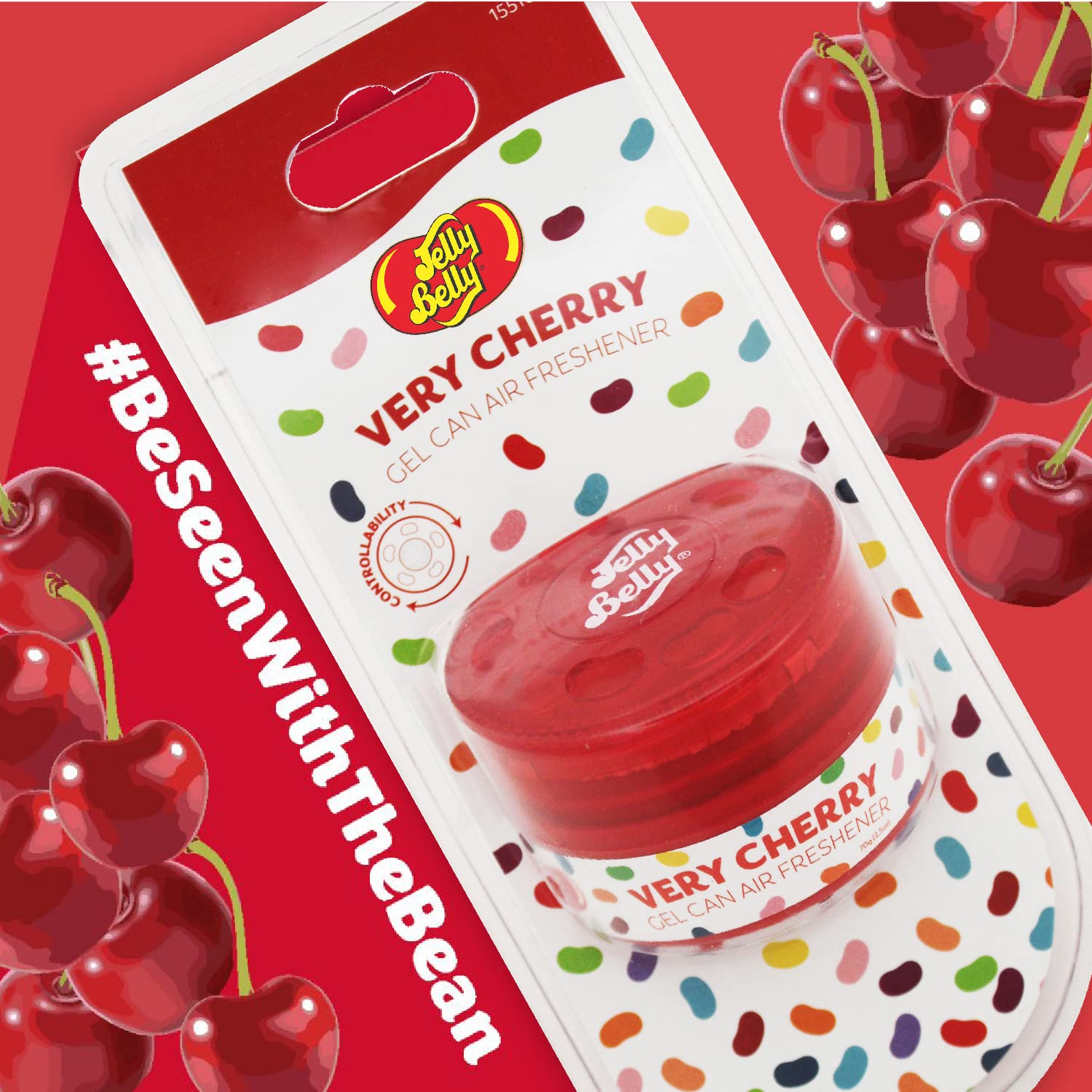 Jelly Belly Car Air Freshener - Very Cherry Gel Can Car Freshener. Car ...